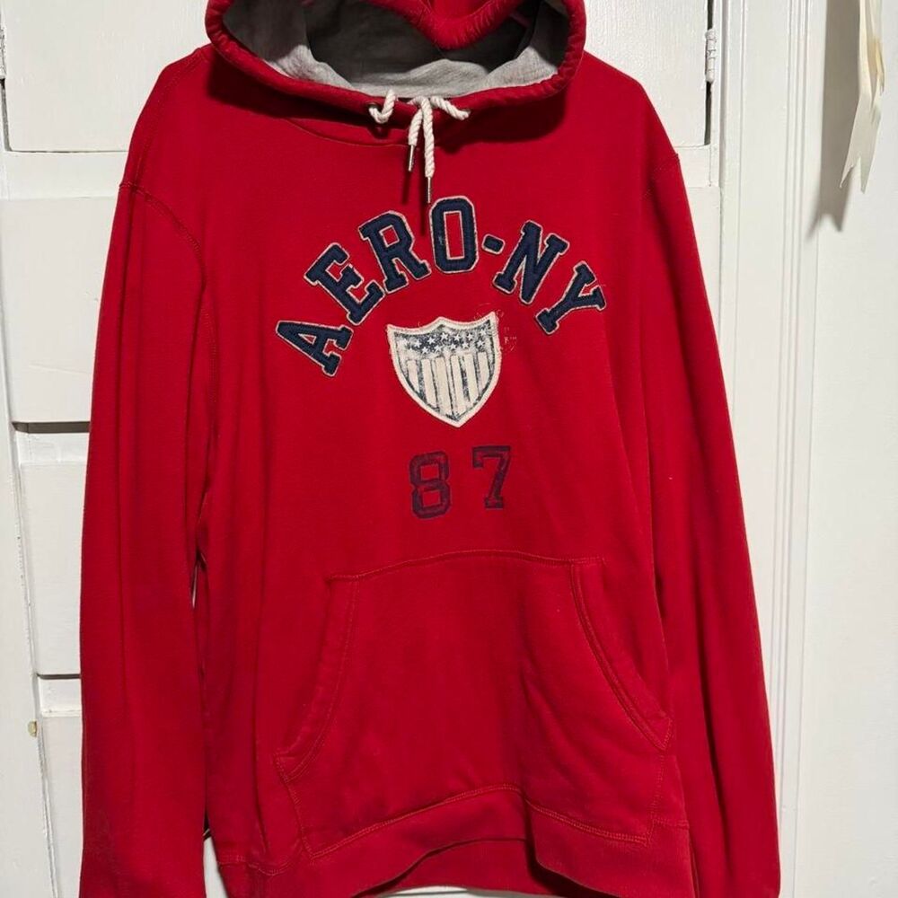Aeropostale Men's Red Hoodie